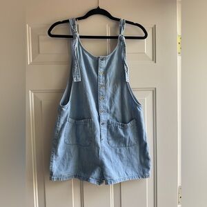 BDG Light Wash Denim Short Overalls